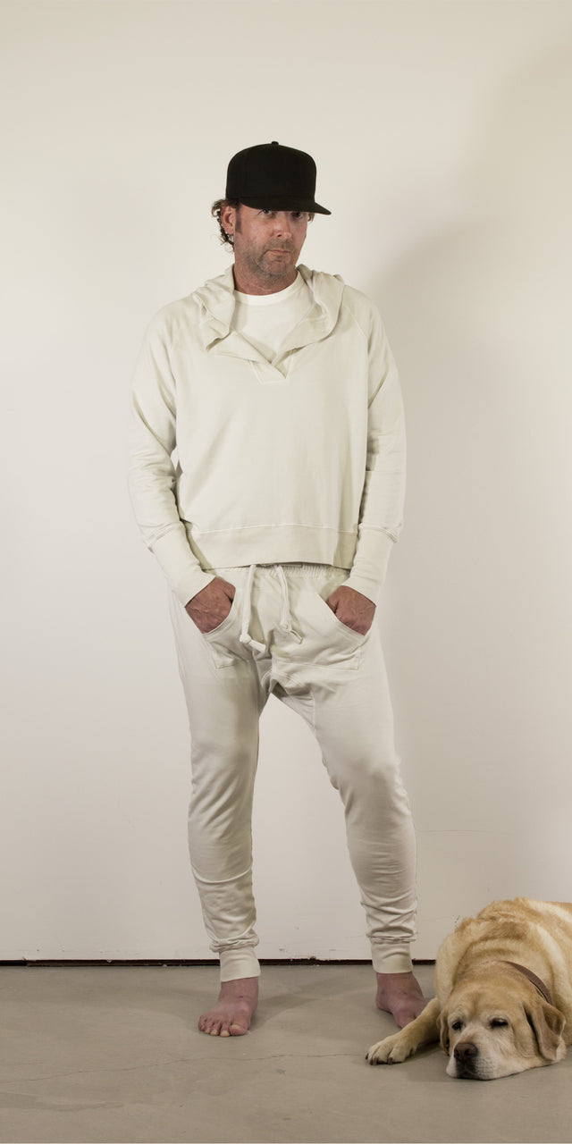 Raglan Oversized Hooded Sweatshirt - Gray Stone