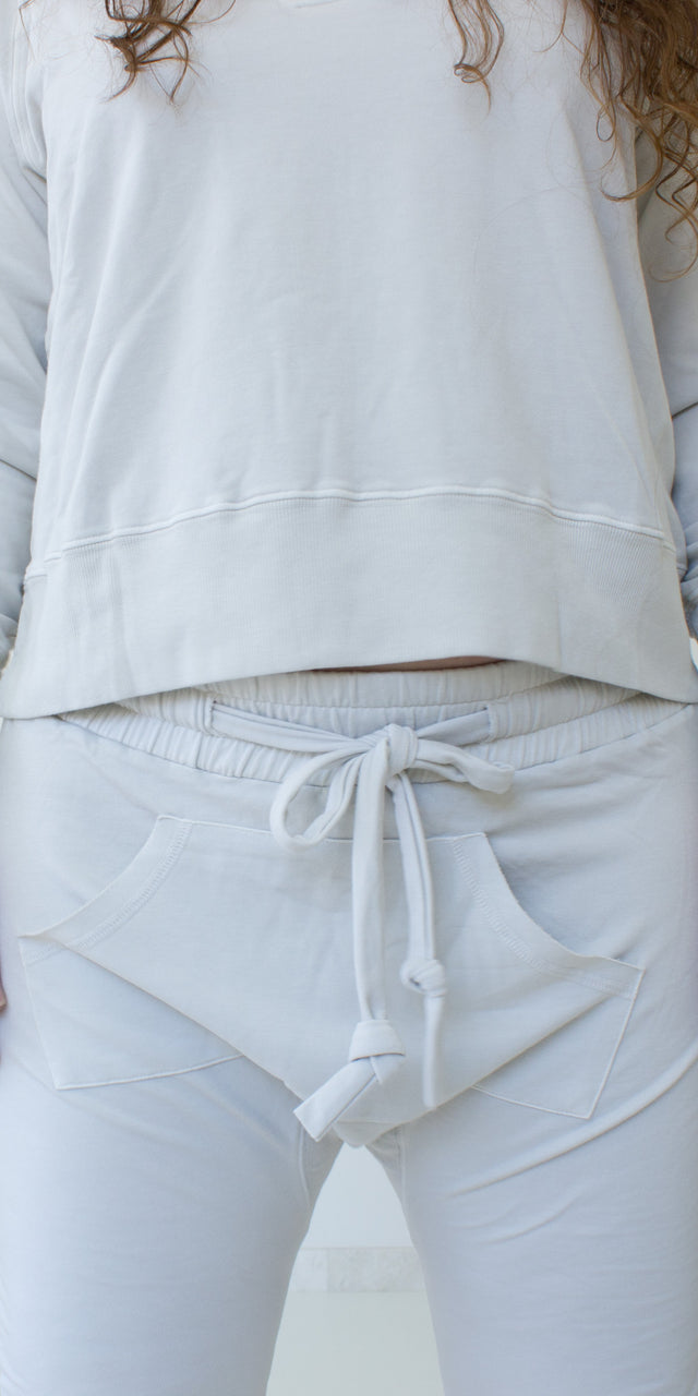 Raglan Oversized Hooded Sweatshirt - Gray Stone