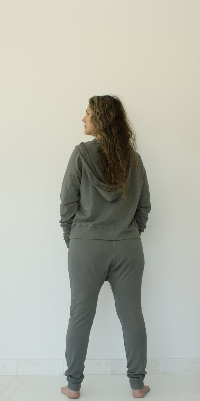 Raglan Oversized Hooded Sweatshirt - Storm Cloud