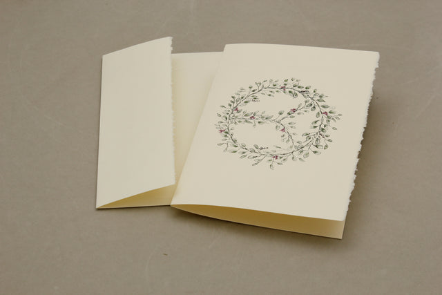 May There Be Peace In The World Wreath Watercolor Card Pack of 5