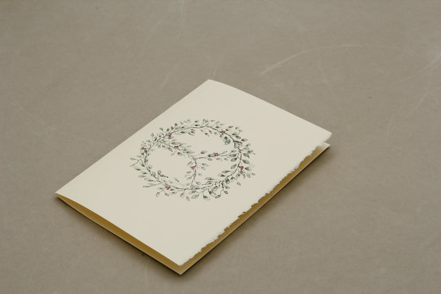 May There Be Peace In The World Wreath Watercolor Card Pack of 5