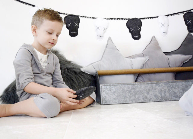 Handmade Felt Skull Garland