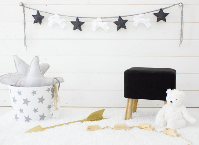 Handmade Felt Hopping Rabbit Garland