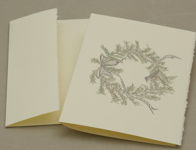 Douglas Fir Wreath Watercolor Card Pack of 5