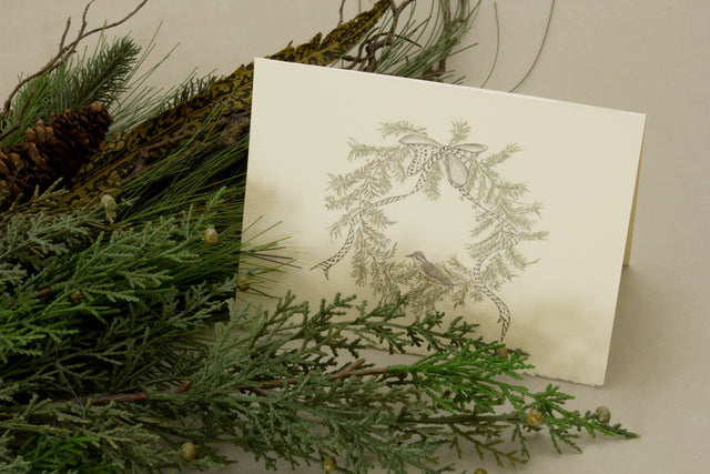 Douglas Fir Wreath Watercolor Card Pack of 5