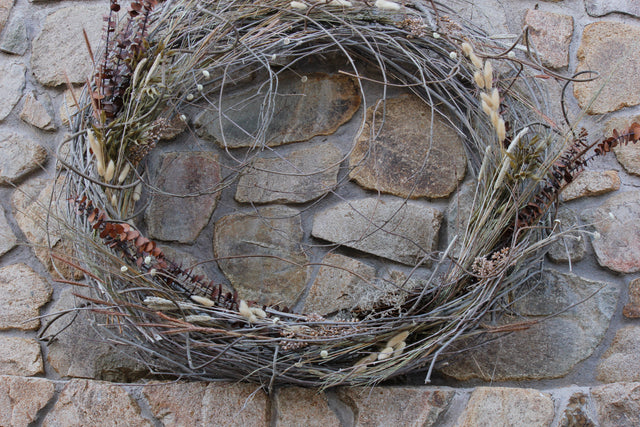 36"x36"x6" Dried Floral Grapevine Wreath