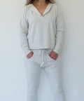 ailored from supremely soft Supima® Cotton and TENCEL™ Modal French Terry and Rib.  Taking you into a cozy relaxed state of mind in your favorite joggers.  Designed with complete functionality for a lazy day at home on the couch or for a mellow day out. These luxurious soft slouch pocket joggers are created with an extra wide waistband, extra-long ribbed ankle cuffs designed to slouch or cuff, and a kangaroo pocket with plenty of space for any of your accessories. 