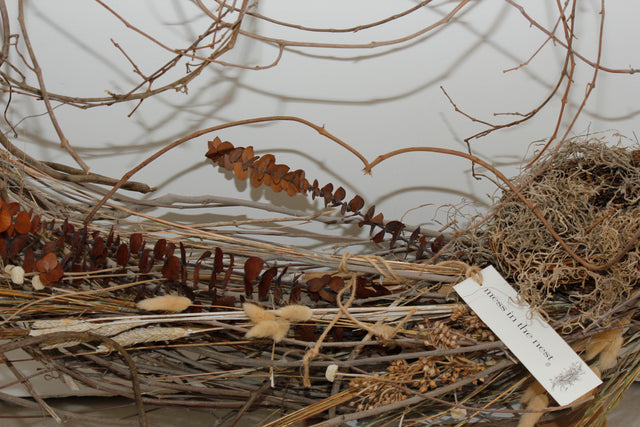 36"x36"x6" Dried Floral Grapevine Wreath