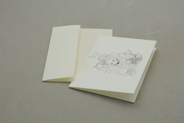 Polar Bear Christmas Watercolor Card Pack of 5