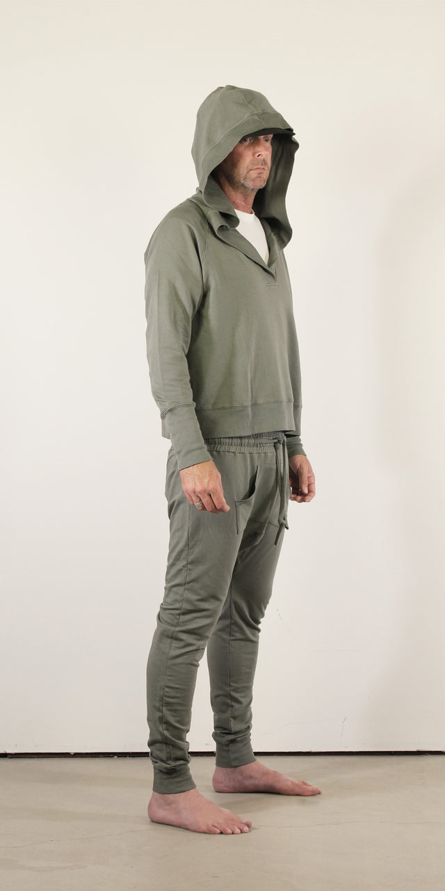Raglan Oversized Hooded Sweatshirt - Storm Cloud